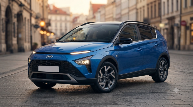 Hyundai Bayon in India: compact crossover SUV on a city street